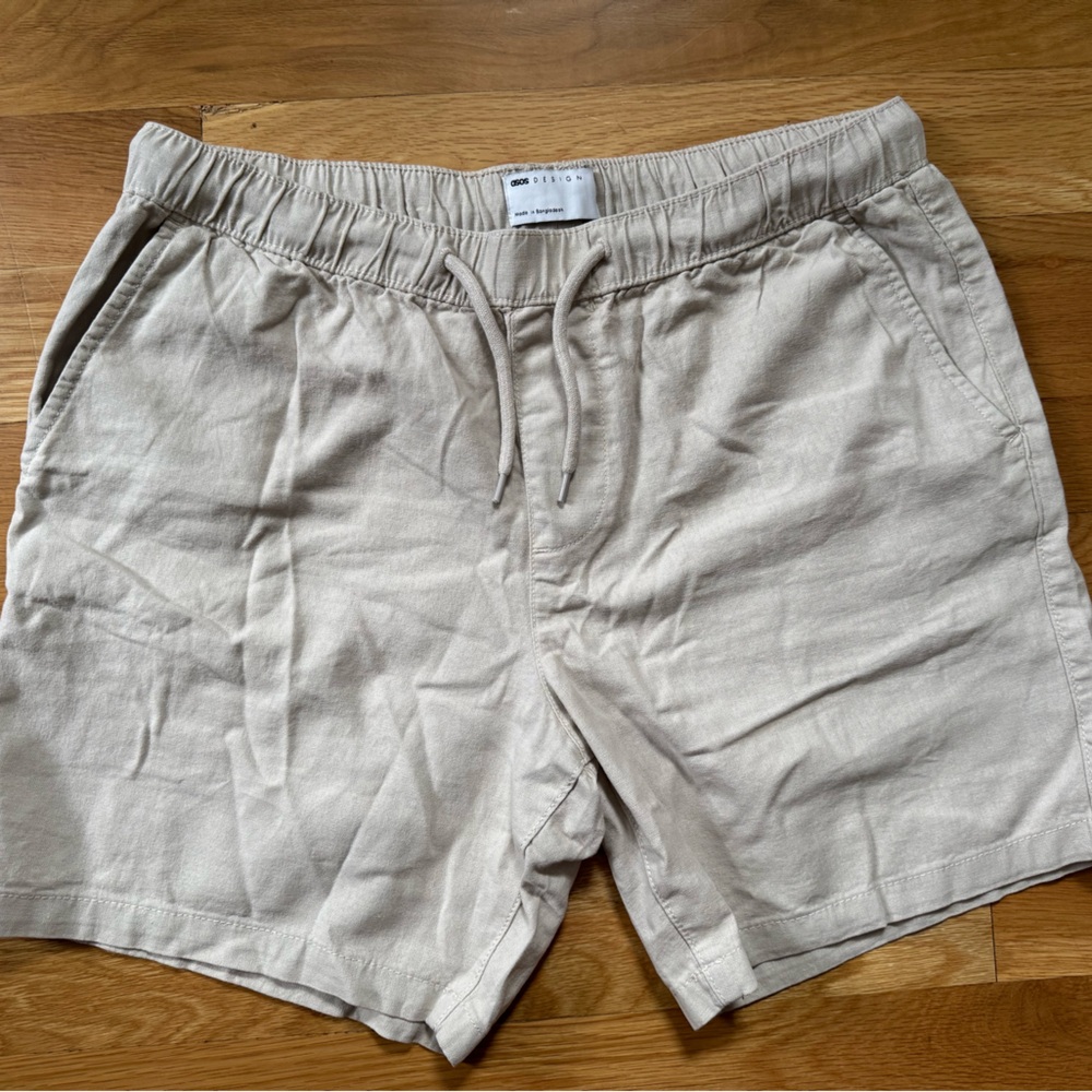 NWOT - Beige ASOS Men’s Linen Short - Large